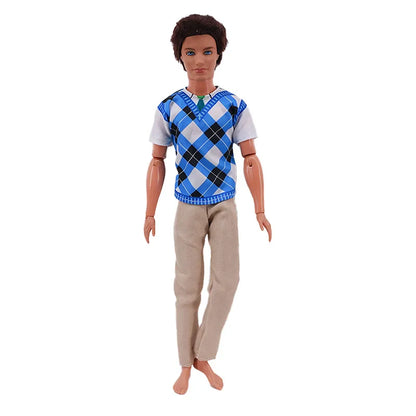 1/6 Boyfriend Doll Clothes Set — High-Quality Sparkling Top & Pants with Wool Hat for Ken Dolls