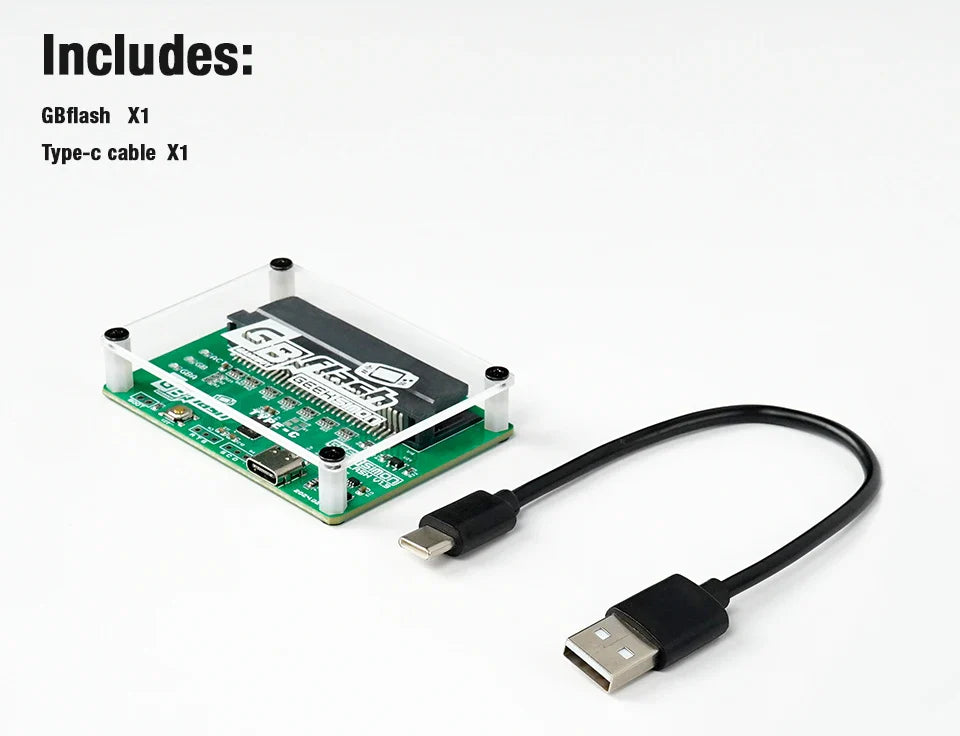 GBFlash Burner USB Adapter — No-Screen Flash Cart for Game Boy, GBA & GBC Consoles