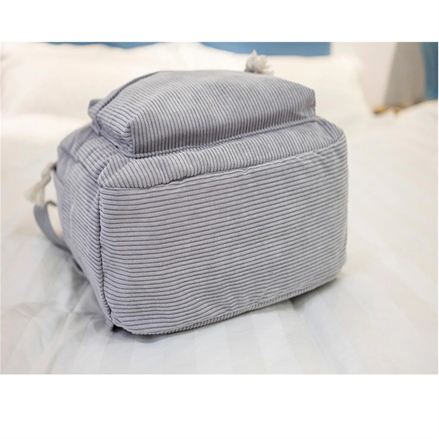 Women's Corduroy School Backpack – Striped Travel Rucksack for Teenage Girls & Shoulder Bag Mochila