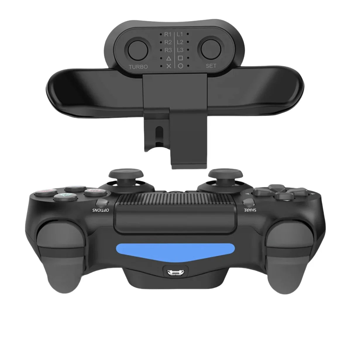 PS4 DualShock Gamepad Rear Extension Key Adapter — Turbo Back Button Attachment for PS4 Controller Accessories