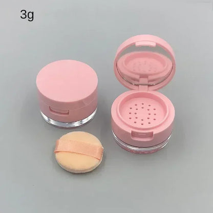 Portable Mini Loose Powder Container 3g/5g – Empty Cosmetic Jar with Sieve & Mirror Travel Makeup Case