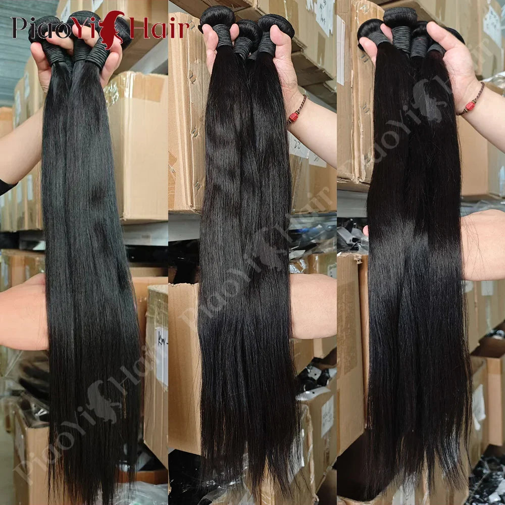 26-40 Inch Straight Human Hair Bundles – Thick Indian Raw Hair, Top Quality Extensions for Women