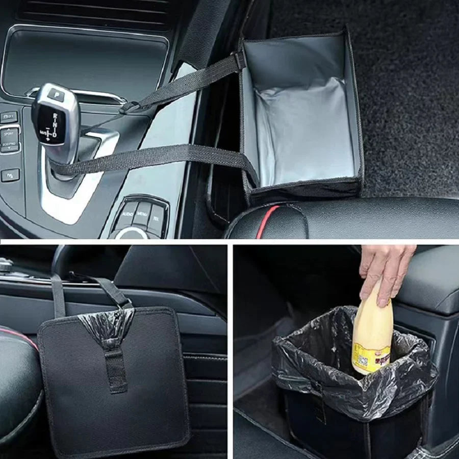 Car Mounted Garbage Bin – Portable Hanging Rear Storage Basket, Waterproof Garbage Bin Storage Box