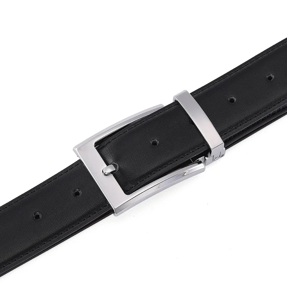 Men’s Pin Buckle Cowskin Leather Belt – High-Quality Designer Waist Strap, Luxury Fashion Accessory