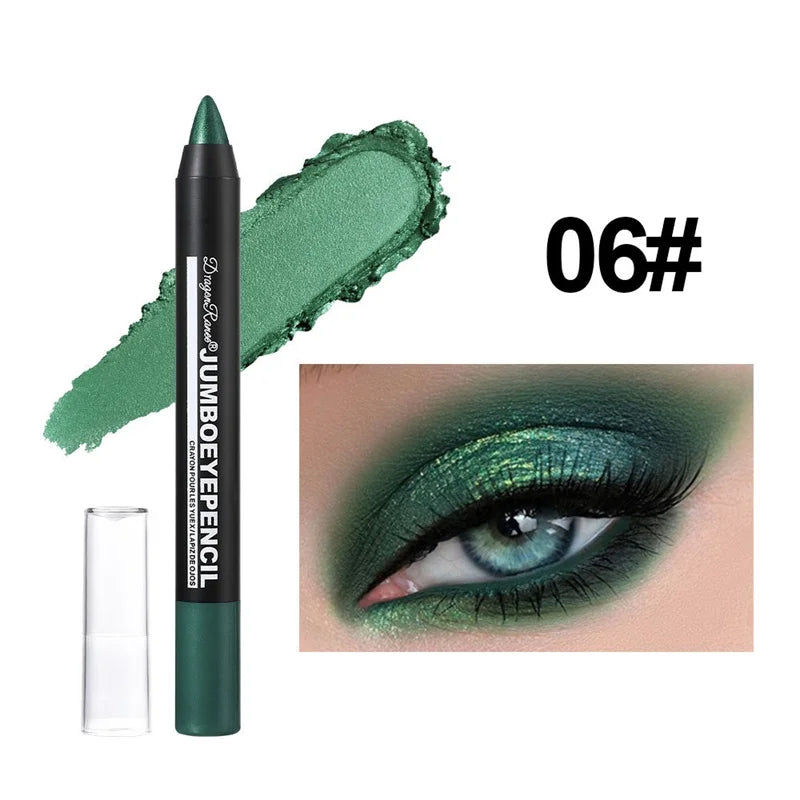 12-Color Waterproof Eyeshadow Pencil – Long-Lasting Pigment Blue Purple Black Eye Shadow Stick