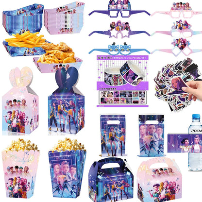 K-Pop Demon Hunters Birthday Party Favors — Keychains, Candy Boxes, Stickers & Masks for Kids