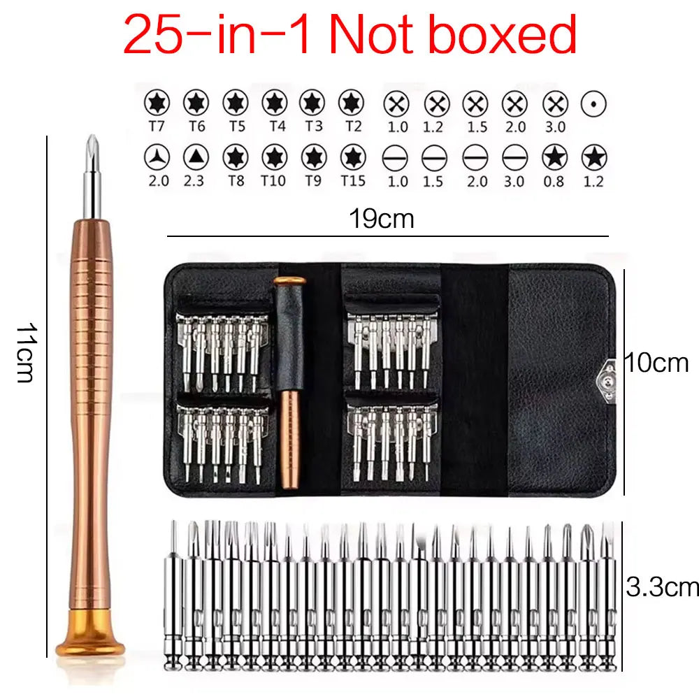 152/25-in-1 Precision Screwdriver Set – Laptop & Electronics Repair Tool Kit with T5 T6 Torx Bits for Professional Use