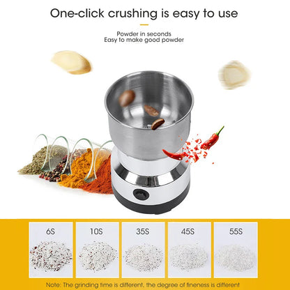 Mini Electric Grinder – 300ml Ultrafine Pulverizer for Baby Food, Coffee, Spices, Pepper, and Grains – 2/4 Blade Options