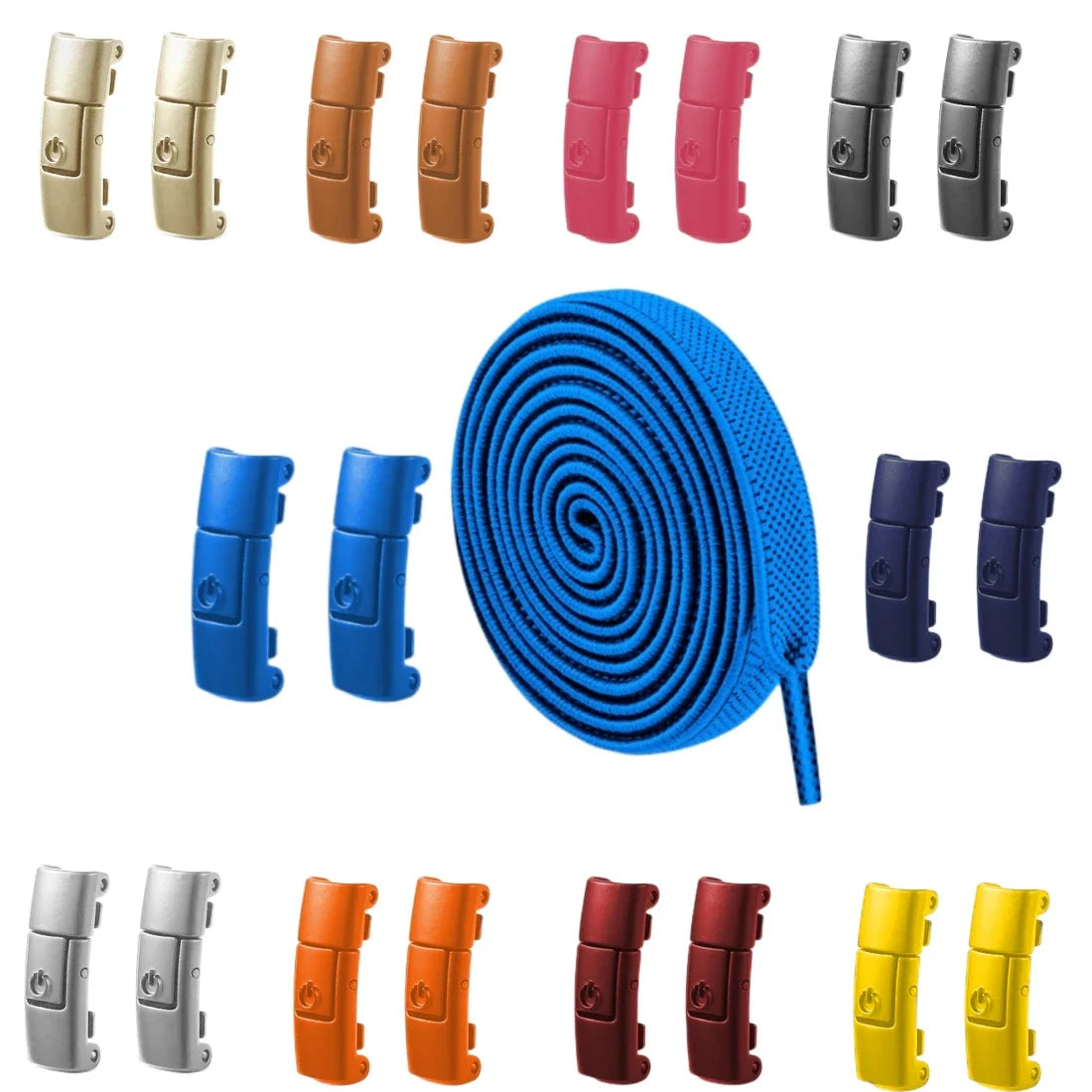 21 Colors No Tie Shoe Laces: Press Lock Elastic Buckle Accessories - Easy-to-Use Flat Shoelaces for Kids and Adults