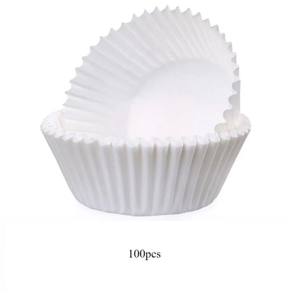 100 Count Food Grade Non-Stick Baking Cups, Greaseproof Cupcake Liners for Desserts & Microwave Use