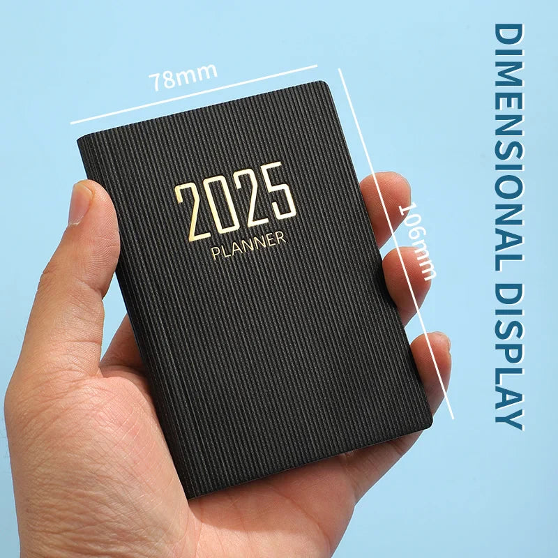 2025 A7 Pocket Planner – 365 Day PU Cover Notebook, Daily & Weekly Calendar, Office & School Agenda
