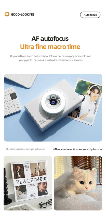 Xiaomi 4K Digital Camera – 50MP Autofocus Portable Retro Camera, CCD Travel & Student Camera