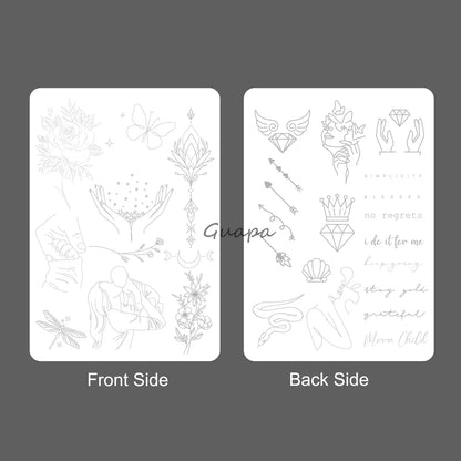 Silicone Practice Skin for Permanent Makeup — Double-Sided Latex Sheet with Brows Design for Hair Stroke Training