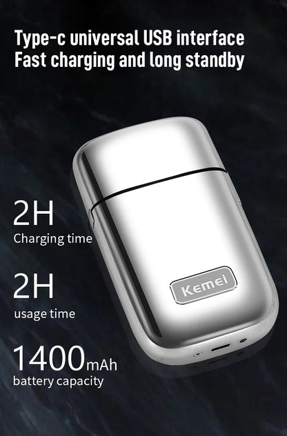 Kemei TX1 Rechargeable Electric Shaver for Men – Metal Housing Hair & Beard Razor, Bald Shaving Machine, Fade Finishing