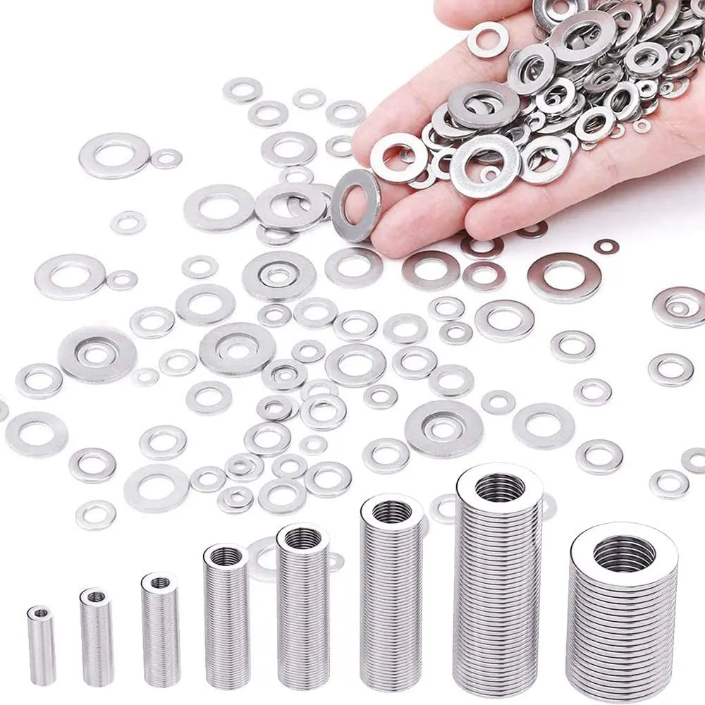 Stainless Steel Sealing Gasket Washer Set - 180pcs M2-M10 Sump Plug Oil Seals for General Repair - Solid and Durable