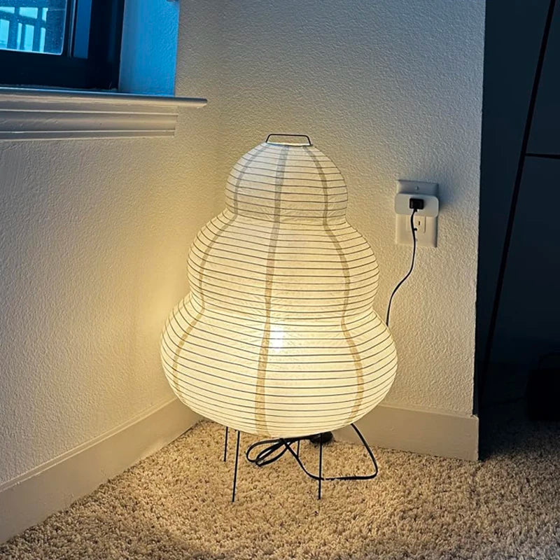 Japanese Style LED Rice Paper Desk Lamp – Tricolor Dimming Home Art Decoration for Living Room, Hotel, Bedroom & Bedside Night Light
