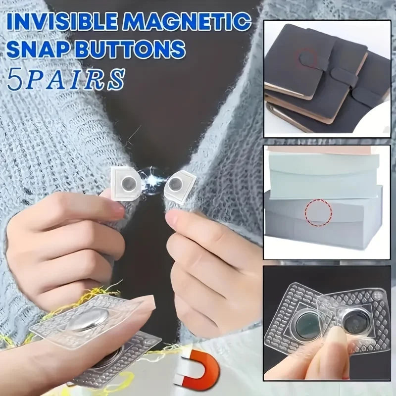 10-Pack Invisible Magnetic Snap Fasteners – 0.99cm Metal Sewing Buttons for Clothing, Bags & DIY Craft Repairs