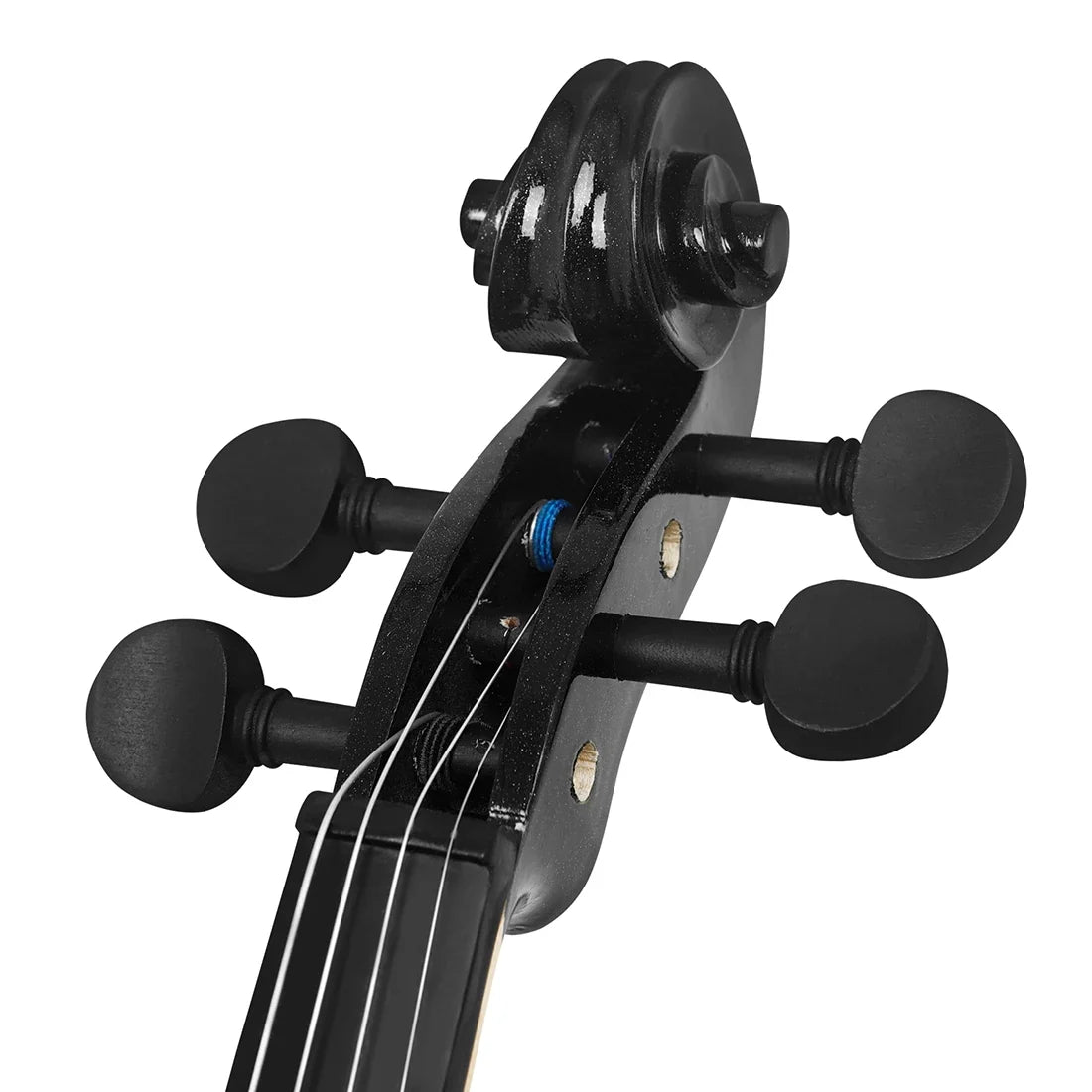 4/4 Solid Wood Black Violin - Acoustic Beginner Violin Set with Case, Bow, Rosin, Tuner & Accessories