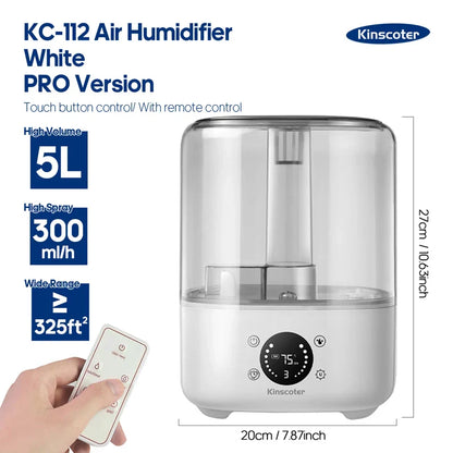 KINSCOTER 3L Air Humidifier – Large Capacity Aroma Diffuser with Remote Control & Timer for Home and Plants