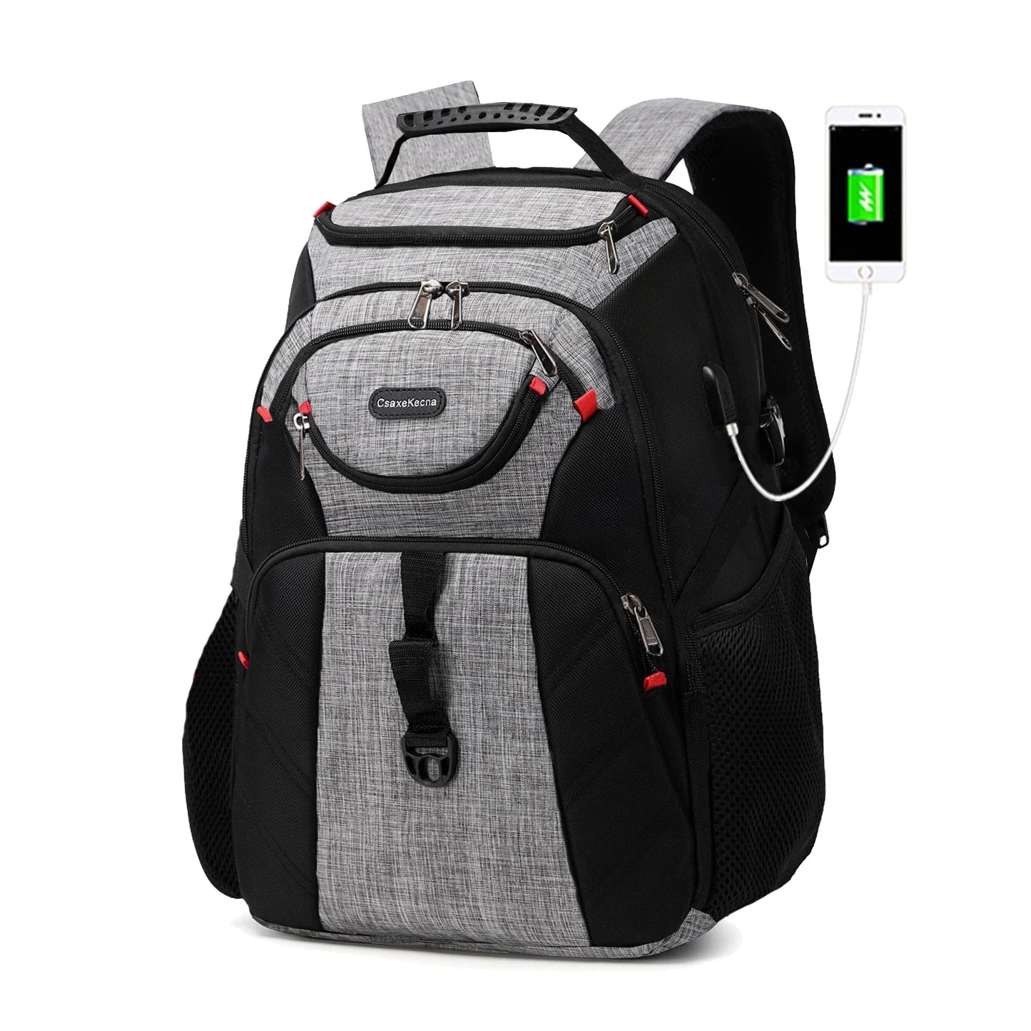 17-Inch Travel Laptop Backpack with USB - Waterproof Durable Business and University Backpack for Men and Women