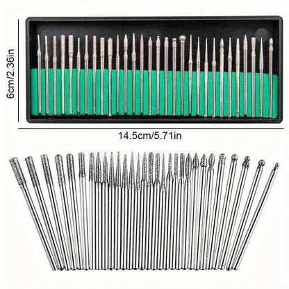 30Pcs Diamond Nail Drill Bit Set - Rotary Electric Milling Cutters for Pedicure, Manicure, Cuticle Burr & Nail Tools Accessories