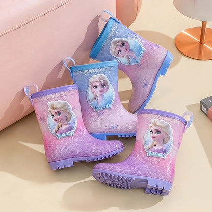 New Children's Rain Shoes – Princess Elsa Cute Non-Slip Rain Boots for Girls