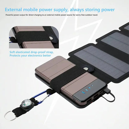 Outdoor Multifunctional Portable Solar Charging Panel - Foldable, 5V 1A USB Output Device for Camping, High Power Output