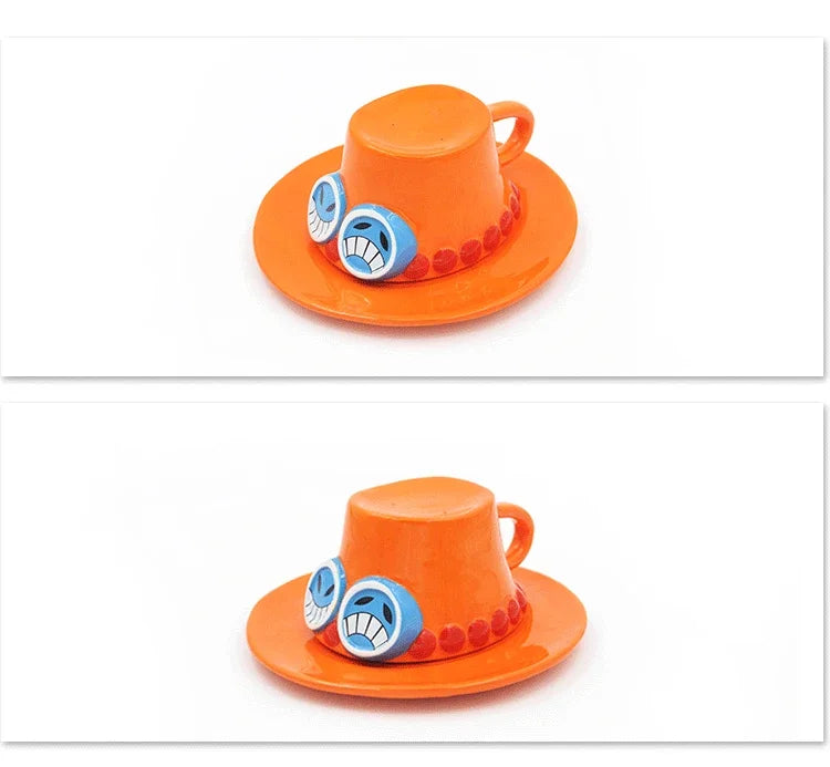 One Piece Mug – Creative Three Brothers Hat Shaped Coffee Cup, Anime Chopper, Ace & Sabo Ceramic Water Cup for Parties