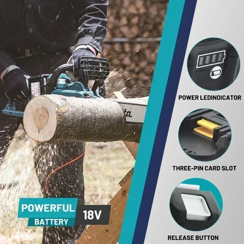 Genuine Makita 18V Battery – 6Ah/5Ah/3Ah Rechargeable for Drill DGA404, DDF487, DTW700, DTD173, HR410D, DJV182, LXT400