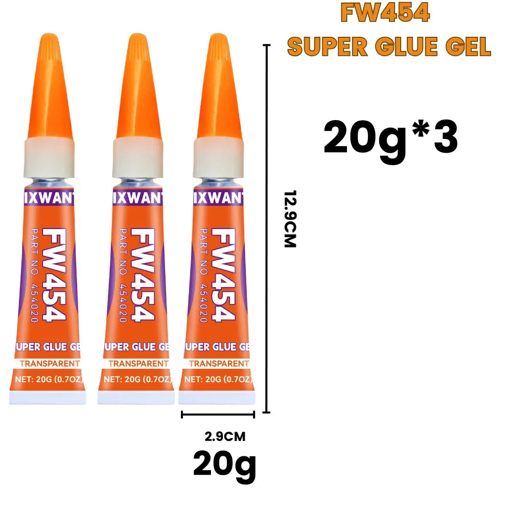 Super Glue Gel - Strong Quick-Dry Waterproof Adhesive for Metal, Plastic, Wood & Ceramic