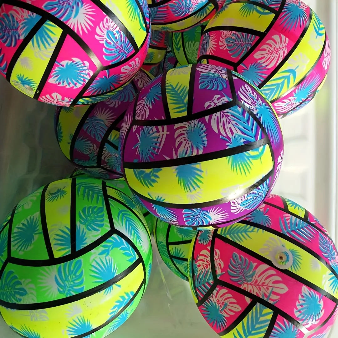 Inflatable Beach Volleyballs – 1/2/4PCS Tropical Leaf PVC Pool Toy for Summer Outdoor Sports