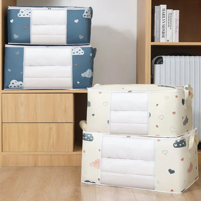 Big Capacity Storage Bag – 4/2/1PCS Moisture & Dust-Proof Organizer for Quilts, Clothes, Duvets, Blankets, and Luggage
