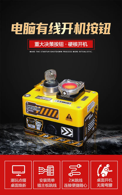 PC Power Switch Button – External Wired Desktop Computer Case On/Off Reset Dual Control Button for PC Chassis Starter Switch
