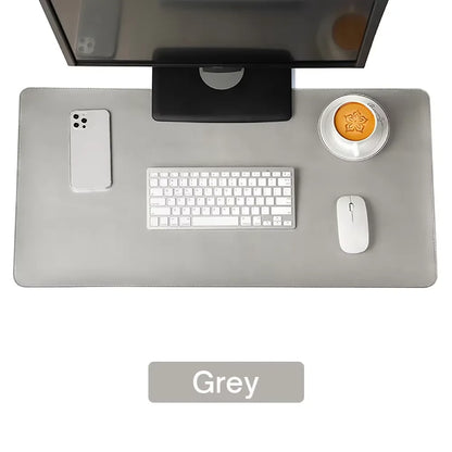 Large PU Leather Desk Protector Mat — Waterproof Non-Slip Mouse & Keyboard Pad