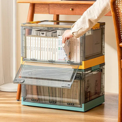 Foldable Transparent Storage Trunk – Large Capacity Plastic Organizer for Clothes and Home Wardrobe