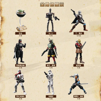BLOKEES GV01 Star Wars Mandalorian Action Figure – Mando Djarin, Grogu, Boba Fett & Stormtrooper Collectible Toy Gift