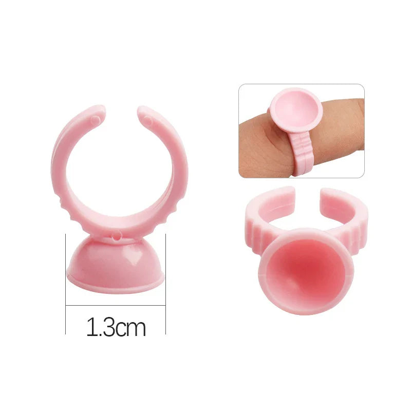 AILEISHI 100PCS Disposable Eyelash Glue Cup Rings – Lash Extension Pigment Holder Tattoo Makeup Tools