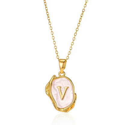 Y2K Stainless Steel Drip Oil Alphabet Necklace – A-Z Initials Pendant for Women & Men, Aesthetic Jewelry Gift
