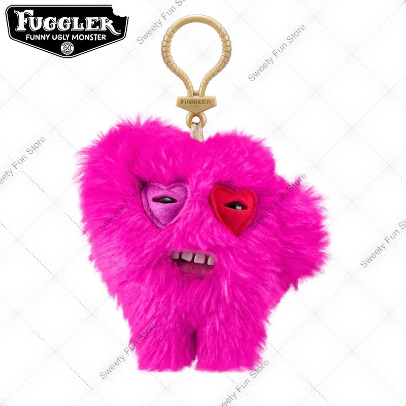 Original Fuggler Tooth Monster Keychain – Cute Wide-Eyed Plush Toy, Funny Ugly Monster Doll Pendant Gift