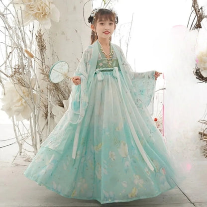 Girls Hanfu Fairy Dress - Ethnic Style Cosplay Costume for Dance, Stage & Parties
