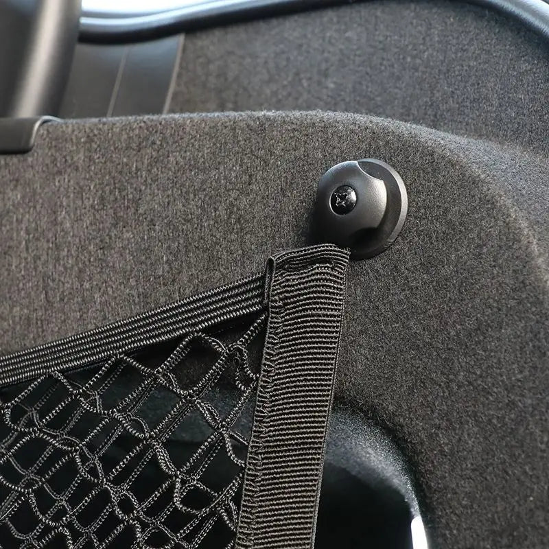 Car Trunk Hooks Organizer | Rear Cargo Mounting Luggage Net Fastener with Screw & Adhesive Tape Kit