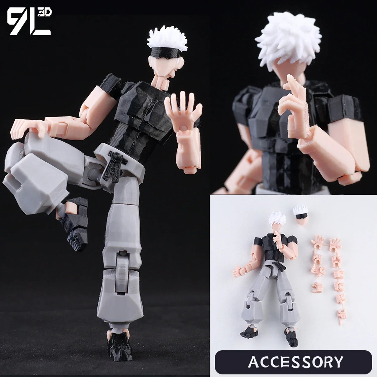 9L3D Printed Anime Action Figures — Jujutsu Kaisen Sukuna, Yuji, Yuta, Satoru Gojo Movable Mannequin Toys