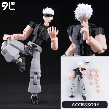9L3D Printed Anime Action Figures — Jujutsu Kaisen Sukuna, Yuji, Yuta, Satoru Gojo Movable Mannequin Toys