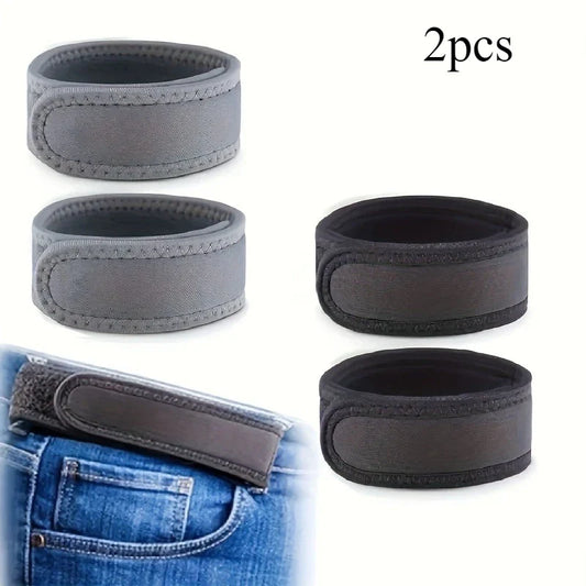 2-Pack Adjustable Elastic Waist Tightening Belts – Comfortable Abdominal Support Straps for Jeans & Trousers, Convenient Fit Accessories