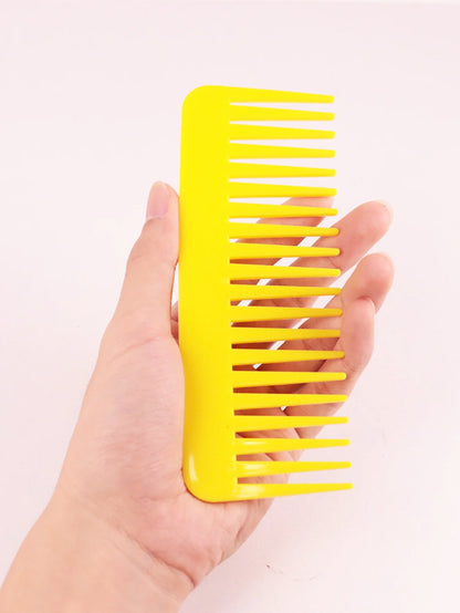 Thick Plastic Heat-Resistant Salon Comb – Anti-Static Long & Wide Tooth Comb for Real Hair Wigs