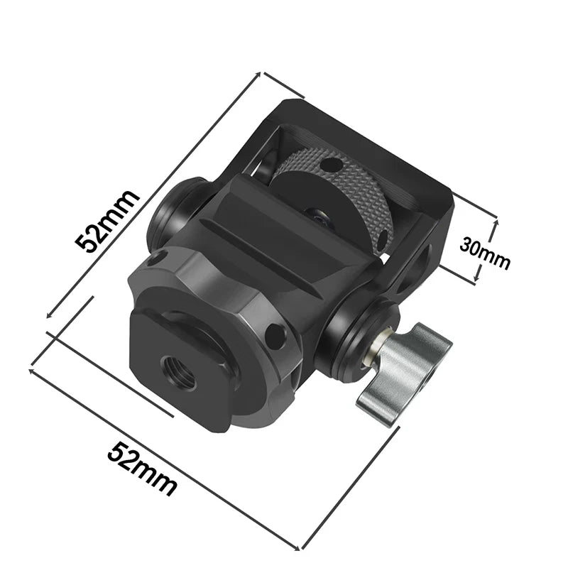 Mini Monitor Mount Holder – Swivel & Tilt Tripod Head with Cold Shoe Adapter for Flash, Microphone, and Fill Light
