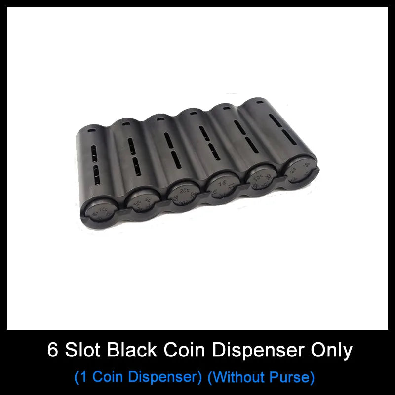 6-Slot Euro Coin Dispenser Wallet – Zipper Pocket Driver & Waiter’s Purse, Coin Sorter & Cash Collector