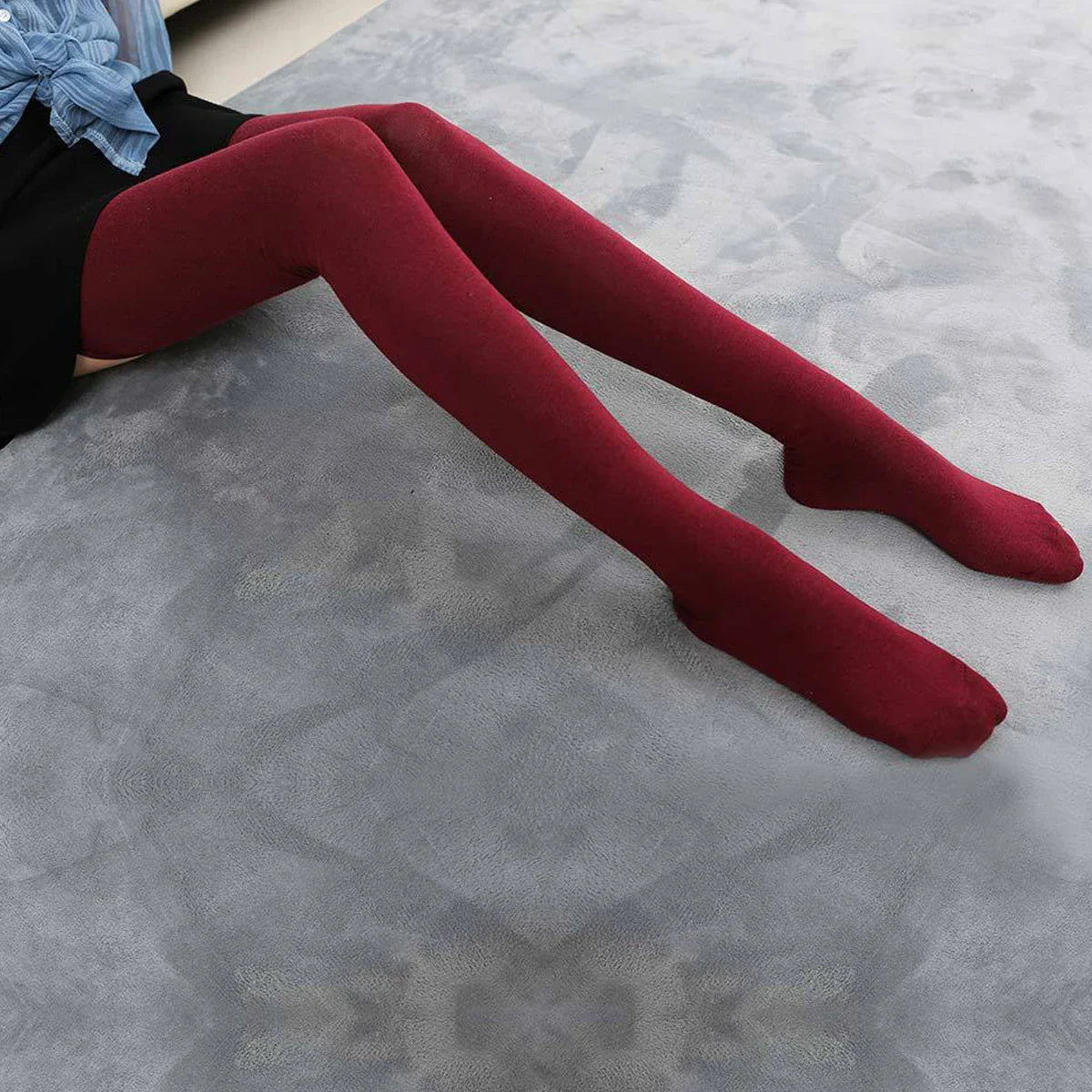 Extended Knee Socks for Girls: True Knee-High Socks, 180cm Height, Black, White, and Gray, 80cm Length - 1 Pair