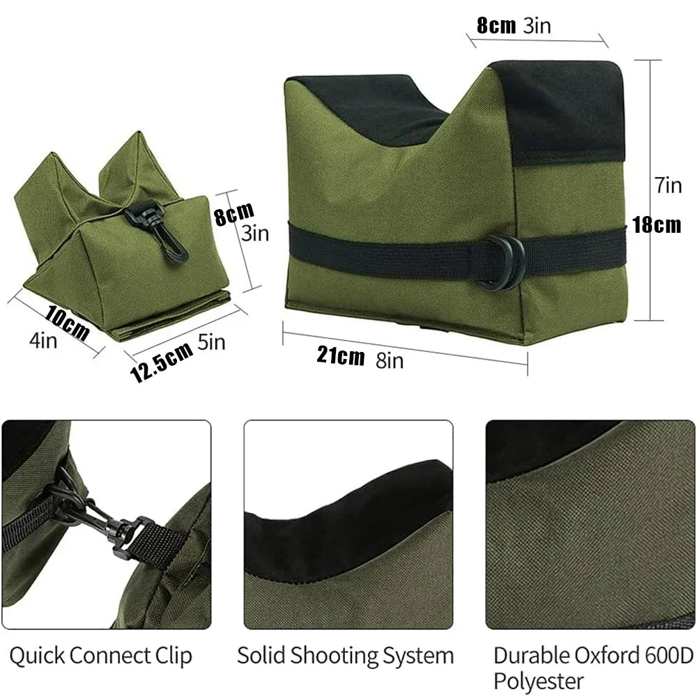 Outdoor Tactical Rifle Rest Sandbag Stand Bag – Hunting Shooting Bench Support Gun Holder for Target Sports (Unfilled)