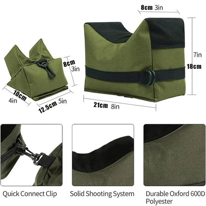 Outdoor Tactical Rifle Rest Sandbag Stand Bag – Hunting Shooting Bench Support Gun Holder for Target Sports (Unfilled)